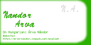 nandor arva business card